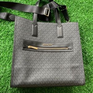MICHAEL KORS KENLY LARGE NS GRAPHIC LOGO TOTE SATCHEL SHOULDER BAG